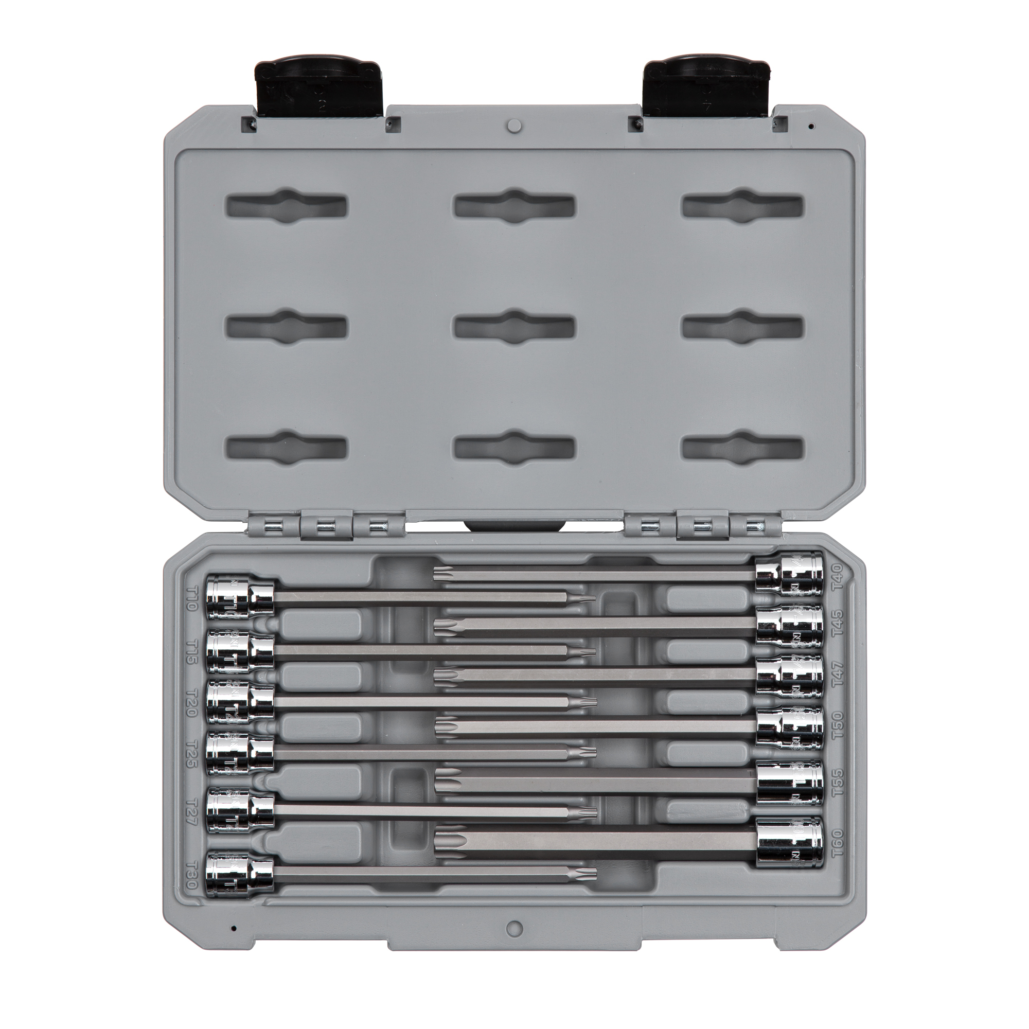TEKTON 3/8 Inch Drive Long Torx Bit Socket Set with Case, 12-Piece (T10 - T60) | SHB91305